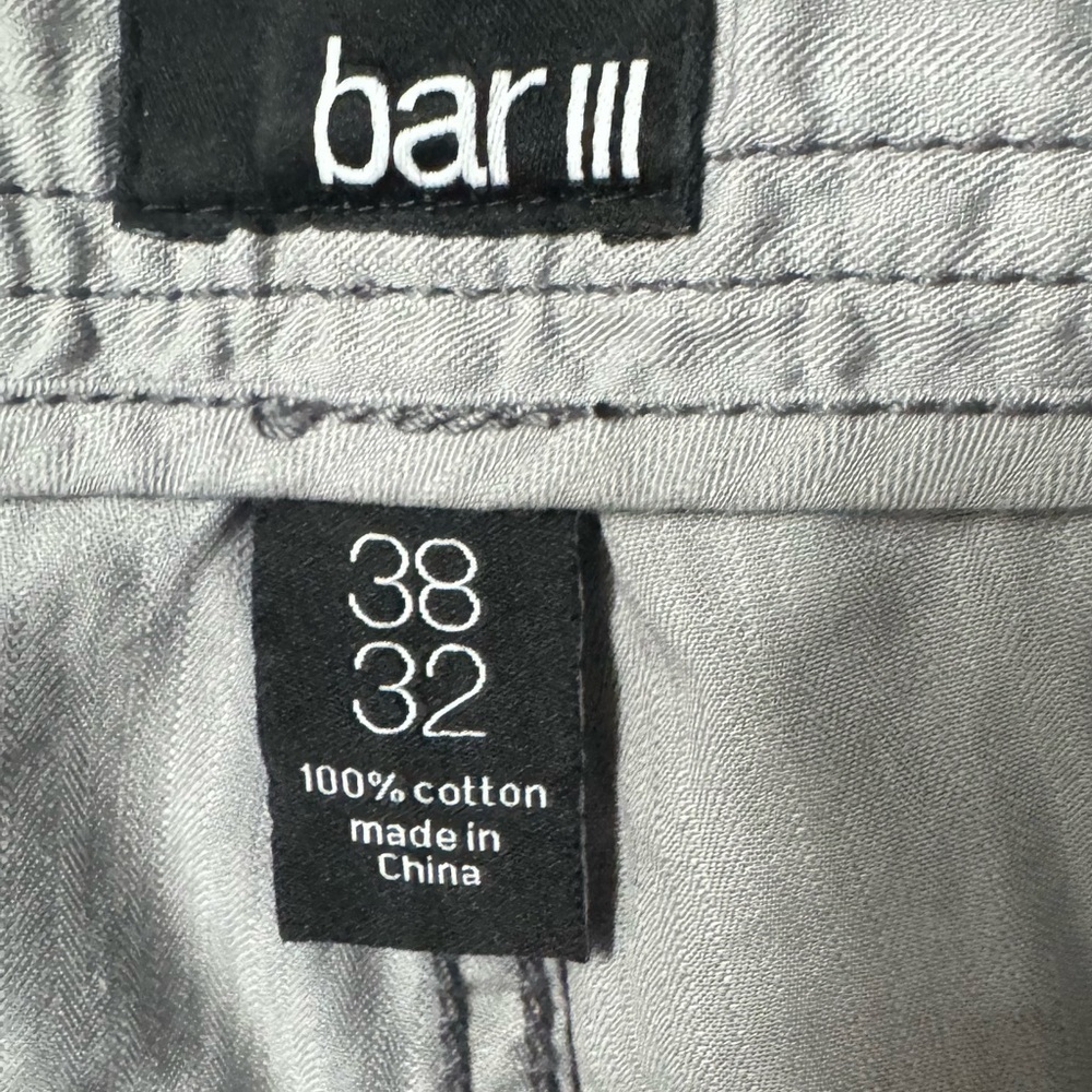 Men’s Bar III Grey 100% Cotton Pants Size 38 - Picture 4 of 4